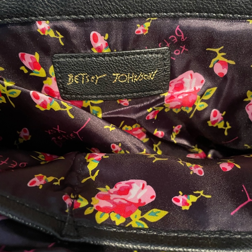 Betsey Johnson Black and Red Bow Satchel - Picture 5 of 6